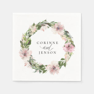 Dusty Mauve Botanical Personalised Paper Napkins
