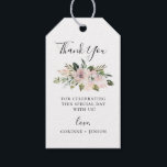 Dusty Mauve Botanical Thank you Gift Tags<br><div class="desc">Dusty mauve watercolor flowers with green botanical branches,  wedding thank you gift tags. Personalise and customise text font style,  colour and size.</div>