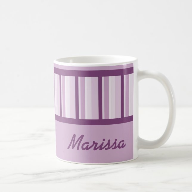 Dusty Mauve Deco Personalised Mug (Right)