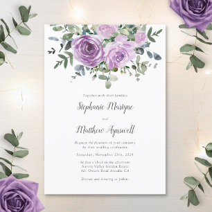 Dusty Mauve Eucalyptus Botanical Wedding Invitation