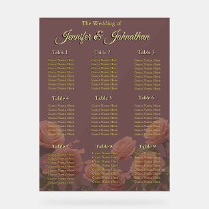 Dusty Mauve Peach Rose Petals Promises Wedding  Acrylic Sign