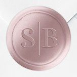 Dusty Mauve Pink Wax Seal Wedding Monogram Sticker<br><div class="desc">Dusty Mauve Pink Wax Seal Wedding Monogram Stickers featuring a gorgeous serif font and split line double 2 Letter Initials. These are envelope seal Stickers for the wedding couple's first name Initial Letters, add them to your wedding invitation envelopes or party favours easily, and with no mess. Use the Monogram...</div>