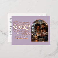 Dusty Mauve & Rose Gold Cosy Vibes Retro Christmas
