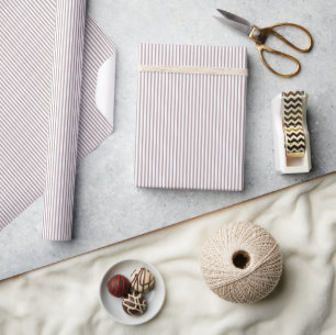 Dusty Mauve Thin Striped Wrapping Paper