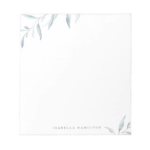 Dusty Minimal Greenery Personalized Stationery Notepad