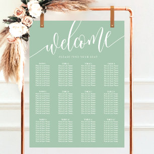 Dusty Mint Minimalist Script Wedding Seating Chart