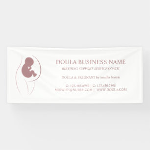 Dusty Modern Minimalist Mother Baby Silhouette Banner