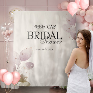 Dusty Muted Blush Pink Floral Bridal Shower Tapestry