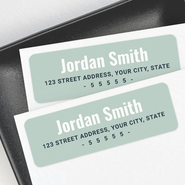 Dusty muted sea green modern return address label (Creator Uploaded)