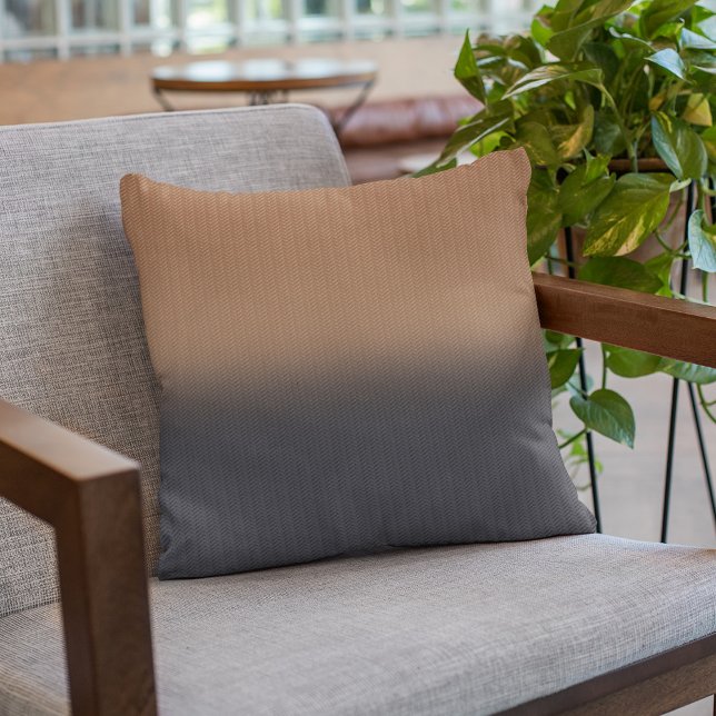 Dusty Navy Blue Rust Brown Digital Herringbone Cushion (Creator Uploaded)