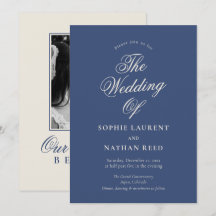 Dusty Navy Old Money Photo Winter Wedding