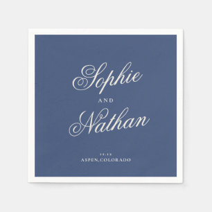 Dusty Navy Winter Wedding Napkins