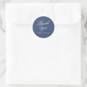 Dusty Navy Winter Wedding Thank You Sticker