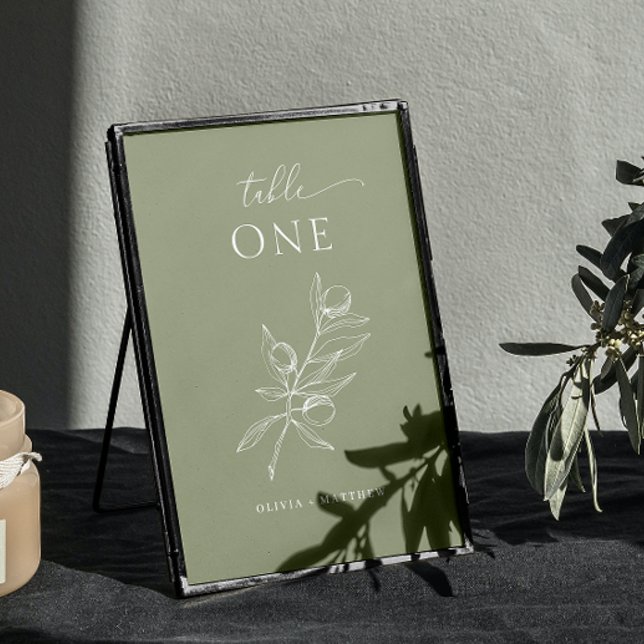Dusty Olive Green Wedding | Elegant Rustic Garden Table Number (Creator Uploaded)