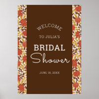 Dusty Orange Peony Flowers Fall Bridal Shower