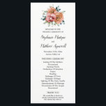 Dusty Orange Roses Wine Orchids Wedding Ceremony Program<br><div class="desc">These wedding programs feature a watercolor floral design with dusty orange roses and wine red burgundy orchids with foliage. The front of the card has the ceremony and the back of the card lists the bridal party. These wedding programs are part of a collection which includes a range of matching...</div>