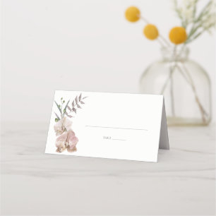 Dusty Orchid Boho Botanical Wedding Place Card