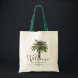 Dusty Palms | Destination Wedding Themed Tote Bag<br><div class="desc">Matching wedding tote bags for the dusty palm wedding suite featuring your unique wedding day information.</div>