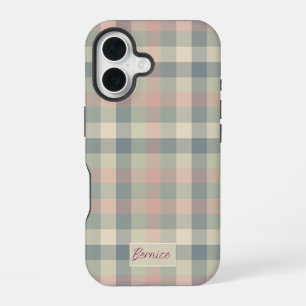 Dusty Pastel Checks iPhone 16 Case