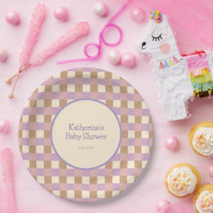 Dusty Peach And Lavender  Paper Plate