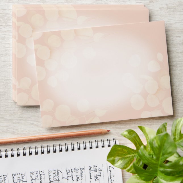 Dusty Peach Botanical Mailing Envelope (Stacked)