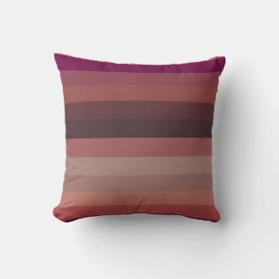 Dusty Peach & Mauve Horizontal Stripes Cushion