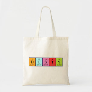 Dusty periodic table name tote bag