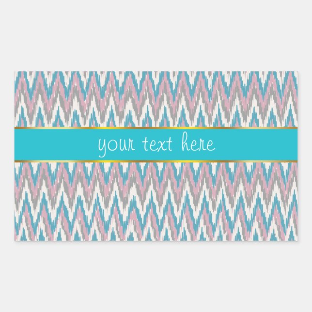 Dusty Pink and Blue  iKat Rectangular Sticker (Front)