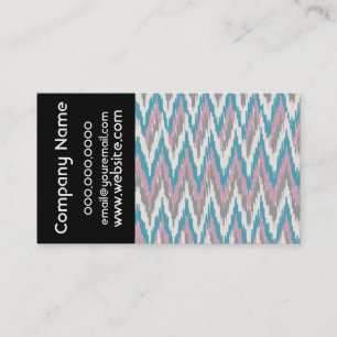 Dusty Pink and Blue ZigZag 2019 Pocket Calendar Business Card
