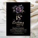 Dusty Pink and Grey Floral 18th Birthday Party Invitation<br><div class="desc">Invite your friends and loved ones to your 18th birthday with this black birthday party invitation featuring a stylish dusty pink and grey floral motif. The customisable text area in this invitation template allows you to effortlessly include all the necessary details for your special birthday celebration, including the date, time,...</div>