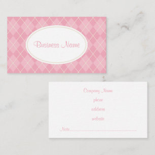 Dusty Pink Argyle Business Card