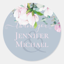 Dusty Pink Blue Sage Magnolias Eucalyptus ThankYou