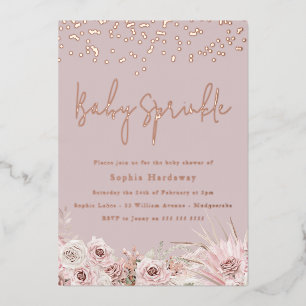 Dusty Pink Blush Baby Sprinkle Shower Rose Gold