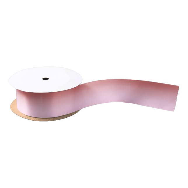 Dusty Pink Blush Pink Simple Ombre Gradient Satin Ribbon (Spool)