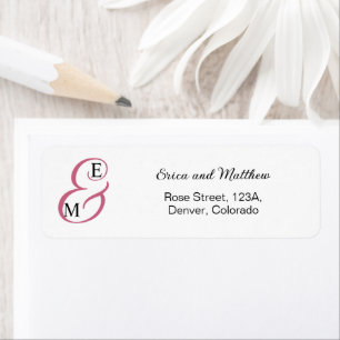 Dusty Pink Boho Floral Wedding Return Address Label