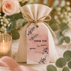 Dusty pink Botanical Elegance Wedding Gift Tags