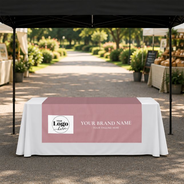 Dusty Pink Branded Logo Tablecloth Runner (Creator Uploaded)