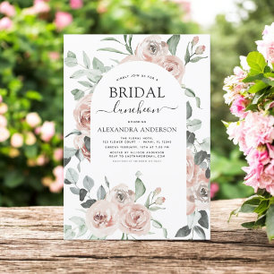 Dusty Pink Bridal Shower Luncheon Greenery Invita Invitation