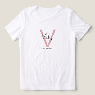 Dusty Pink Bridesmaid Monogram Tri-Blend Shirt