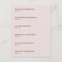 Dusty Pink Burgundy Wedding Place Name Card DIY