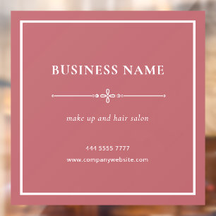 Dusty Pink Business Salon Name White Frame