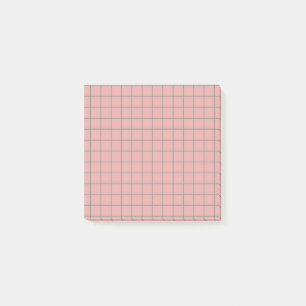 Dusty Pink Chequered Pattern Elegant Grid Design  Post-it Notes