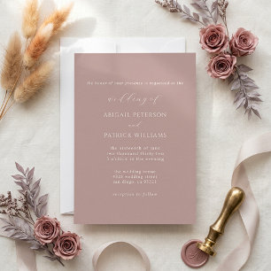 Dusty Pink Classic Minimal Wedding Invitation