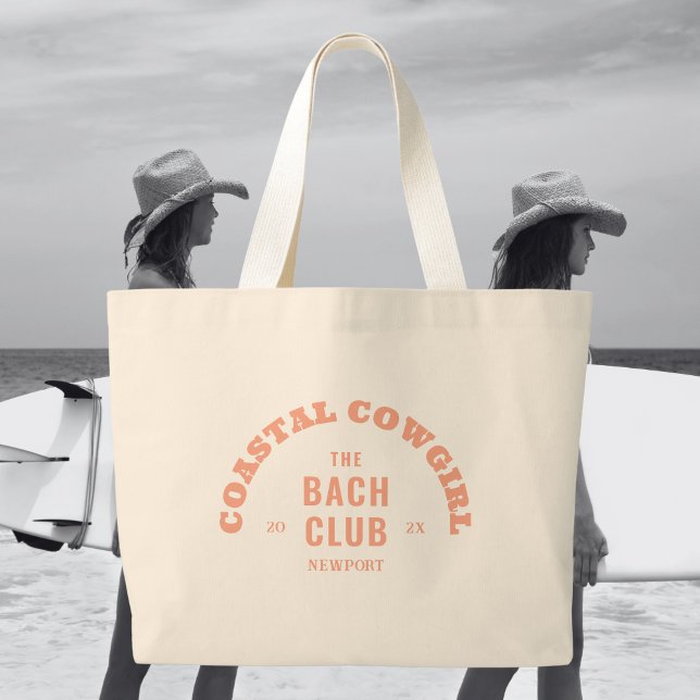 Dusty Pink Coastal Cowgirl The Bach Club Large Tote Bag (Creator Uploaded)