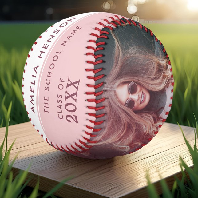 Dusty Pink Congratulations Grad Graduation 2 Photo Softball (Creator Uploaded)