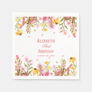 Dusty pink Country Rustic Roses Wedding Napkins