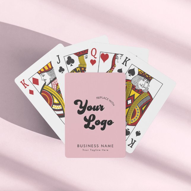 Dusty Pink Custom Business Company 70s Logo & Text Playing Cards (Creator Uploaded)