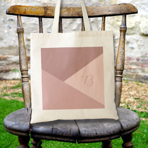 Dusty Pink Custom Initials Budget  Tote Bag