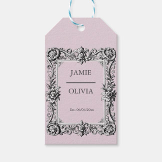 dusty pink Custom Victorian Scroll Frame – wedding Gift Tags