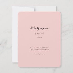 Dusty Pink Dutch Floral Wedding RSVP Card